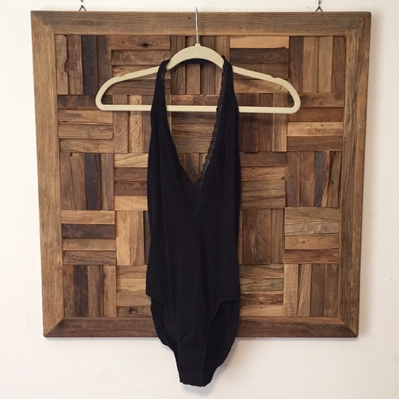 Urban Outfitters Other - URBAN OUTFITTERS Deep V Low back bodysuit w/lace
